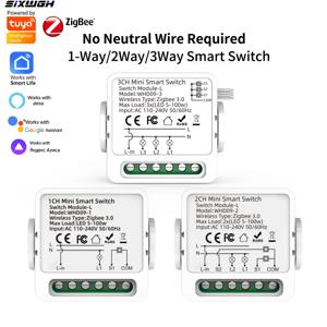 1/2/3Way Tuya Zigbee 스마트 스위치 스마트 차단기 중성선 필요 없음 스마트 라이프와 호환 가능 Alexa Google 홈 음성 제어