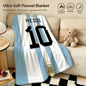 스포츠 L-Lionel Andres Messi-i 따뜻하고 부드러운 플란넬 담요, 소파 침대 캠핑 여행 낮잠용 다용도