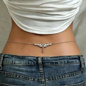 고딕 하트 불꽃 허리 체인 섹시 펑크 메탈 허리 벨리 벨트 체인 Y2K 바디 체인 비치 비키니 파티 의상 주얼리