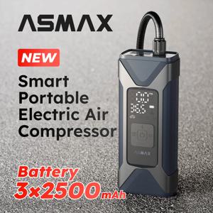 ASMAX T10 에어 펌프 미니 휴대용 7500mAh 전동 에어 컴프레서 트레져 160PSI 타입-C LED 멀티툴 자동차 오토바이용 인플레이터