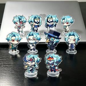 10pcs 애니메이션 Genshin Impact Il Dottore The Doctor 아크릴 스탠드 모델 플레이트 게임 피규어 기념품 선물 책상 장식