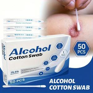 개인 관리에 적합한 일회용 면봉 50개들이 1박스 - 가정 및 여행용으로 완벽합니다!