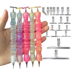 두껍고 가는 팁이 있는 새로운 레진 다이아몬드 페인팅 펜, 다기능 도팅 도구, DIY 다이아몬드 아트 브러쉬, 공예 액세서리 키트