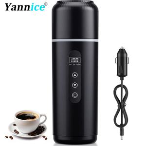 500ml 차량용 가열컵 12V/24V 휴대용 전기 주전자 범용 보온컵 여행용 주전자 스테인리스 지능형 가열 주전자