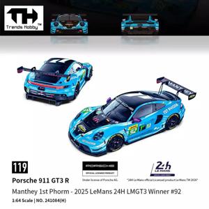 TH-트렌즈 하비 1/64 포르쉐 911 GT3 R 24H 르망 2025 # 92 자동차 합금 모터 차량 다이캐스트 금속 모델 어린이 장난감 소년용