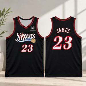 2026 새로운 남성 여성 Sixers James 23 민소매 농구 저지, Y2K 스포츠 팬 스트리트웨어, 루즈 탱크탑 퀵 드라이 메쉬 셔츠