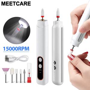 6in1 무선 네일 드릴 15000RPM LED 조명 및 스크린 매니큐어 커터 네일 수리 페디큐어 밀링 커터 폴리셔 샌더
