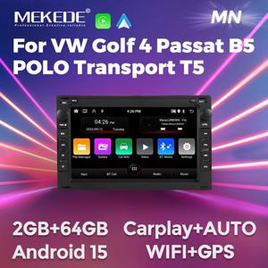 MEKEDE 안드로이드 15 카플레이 카 라디오 폭스바겐 파사트 B5 MK4 MK5 골프 4 폴로 보라 제타 T5 GPS 네비게이션 FM 오디오 스테레오 헤드 유닛
