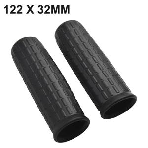 2Pcs 수레 고무 핸들 라운드 튜브 블랙 교체 핸들 고무 라운드 구멍 핸들 도구 PVC 안티 슬립 고무 슬리브