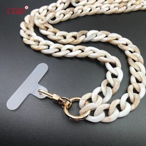 120cm 베벨 디자인 분실 방지 휴대폰 랜야드 로프 목 스트랩 다색 휴대용 아크릴 휴대폰 체인 액세서리 선물 야외