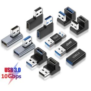 90도 직각 USB 3.0 연장 어댑터 PC용 상향 엘보 USB 커넥터 남성-여성 연장 플러그 변환기