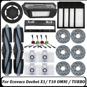 Ecovacs Deebot X1 OMNI/TURBO,T10 OMNI/TURBO/X1S PRO 먼지통, 메인 사이드 브러시, Hepa 필터, 걸레 먼지 봉투, 걸레 천 부품