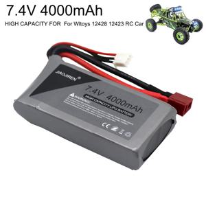 4000mAh 2s 7.4V 업그레이드 Lipo 배터리 Wltoys 12428 12423 RC 자동차 부품 7.4V 2S 배터리 T 플러그 feiyue 03 Q39 장난감 액세서리