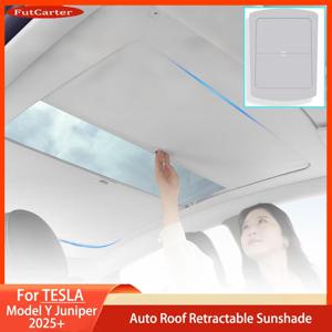 Tesla Model Y Juniper 2025+ 업그레이드 스크롤 썬루프 차양 지붕 UV 보호 개폐식 썬 바이저 인테리어 액세서리