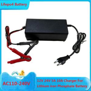 12V 24V 5A 10A 스마트 Lifepo4 충전기 14.6V 29.2V 4S 8S 고출력 LiFePO4 충전기 AC110-240V 리튬인산철 배터리 팩