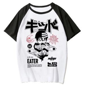 Soul Eater 셔츠 십대 디지털 컬러풀 2000년대 대학 레트로 사이키델릭 탑 티셔츠 미적 그래픽 팝 문화 트렌디 그래픽