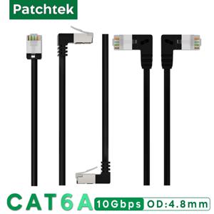 Patchtek Cat6A 90도 앵글 F/UTP 이더넷 케이블 (오른쪽/왼쪽/위/아래) 슬림 숏 케이블 RJ45 인터넷 케이블 (패치 패널-스위치 연결용, PS5용)