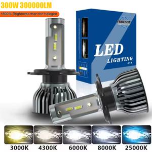 에러슨 300W 300000LM 2개입 H4 H7 LED 헤드라이트 H11 H1 H3 자동차 안개등 전구 9005 9006 9012 자동차 주행등 12V