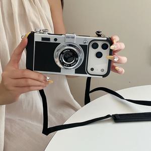 에밀리 인 파리 빈티지 카메라 디자인 케이스 아이폰 에어 17 16 15 14 13 12 프로 맥스 플러스 17프로 16프로 i17 폰 커버 랜야드 포함