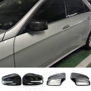 메르세데스 벤츠 W176 W246 W204 W212 W221 C117 X204 X156용 교체용 카본 파이버 패턴 사이드 미러 커버 캡 2개