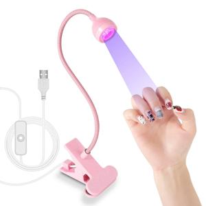 젤 네일 폴리쉬 건조용 네일 LED UV 램프, 클립형 유연한 데스크 미니 휴대용 USB 네일 램프 UV 라이트 드라이어, 매니큐어 살롱용
