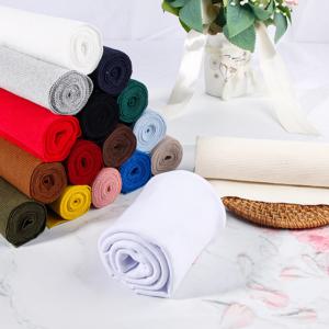 20cmX120cm 커프스용 리브링 원단, 바지, 재킷, 허리띠, 칼라 재봉용 흰색 탄성 리브 니트 원단