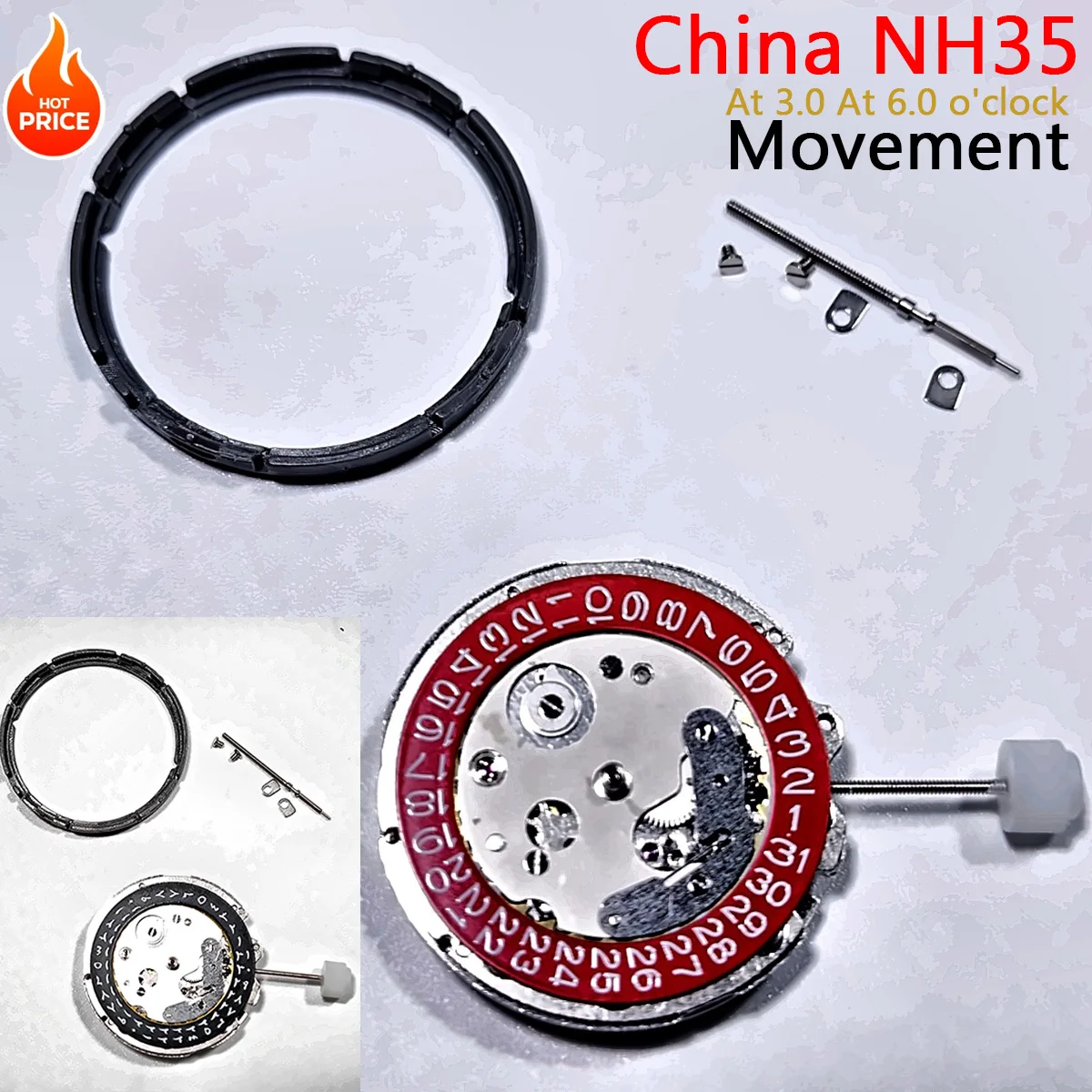 중국산 NH35 무브먼트는 일본산 NH35 무브먼트를 대체할 수 있으며, 날짜 표시는 3시, 6시 방향, 고정밀 자동 기계식 NH35A