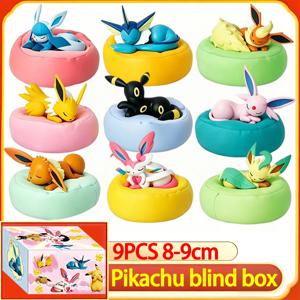 8cm 애니메이션 포켓몬 Eevee 블라인드 박스 피규어 장난감 멀티 폼 시리즈 PVC 모델 데스크탑 장식 장식품 생일 크리스마스 선물