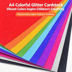 A4 반짝이 카드지 종이 다양한 색상 반짝이는 종이 DIY 스크랩북킹 카드 만들기 웨딩 파티 장식 수제 용품