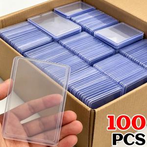 10/100팩 35PT 투명 35PT 카드 슬리브 탑로더 PVC 하드 플라스틱 게임 카드 홀더 커버 (수집용 트레이딩 카드용)