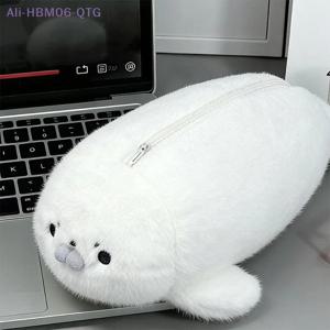 재미있는 귀여운 물개 인형 필통 높은 미적 가치 보관 가방 대용량 플러시 문구 가방 학생 학교 용품