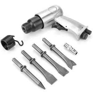 3/8'' 150mm 에어 해머 전문가용 휴대용 가스 삽 소형 녹 제거기 에어 삽 공압 도구 4개의 치즐 포함