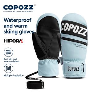 COPOZZ 업그레이드 두꺼운 스키 장갑 겨울용 남녀공용 3M Thinsulate 보온 스노우보드 장갑 방수 따뜻한 미튼 스키 장갑