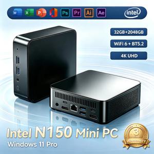 미니 게이밍 PC 윈도우 11 프로 인텔 코어 I9 10980HK N150 휴대용 컴퓨터 PC 32GB RAM 1TB SSD WIFI 6 BT5.2 4K HD 미니 오피스 PC