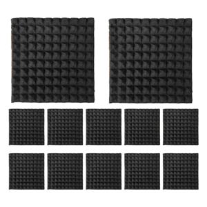 A27F-12 패키지, 자가 접착식 방음 폼 패널, 2x12x12인치 크기, 고밀도, 피라미드형 디자인의 음향 폼