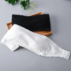 SP & CITY 세로 줄무늬 Strapless 브래지어 코튼 여성 보이지 않는 가슴 패션 섹시한 튜브 탑 내부 드레스 레이스 사이드 여성 란제리