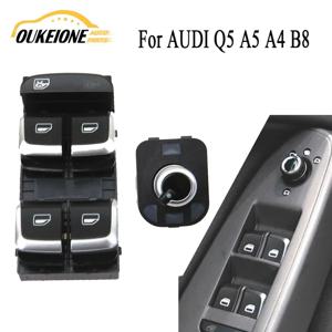 전면 드라이버 사이드 크롬 파워 윈도우 제어 스위치 AUDI Q5 A5 A4 B8 용 후면보기 미러 손잡이 2008 2009 2010 2011 8KD 959851 A