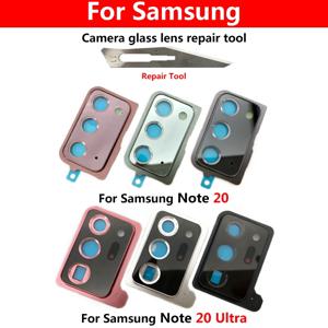 삼성 Note 20 Ultra 수리 하우징의 새로운 기능 스티커 Note 20 Ultra가있는 커버 프레임 홀더가있는 후면 카메라 유리 렌즈