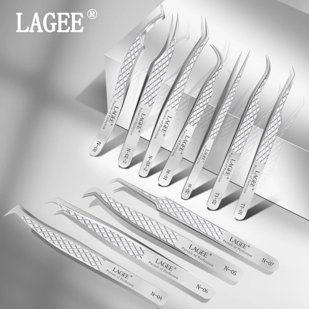 LAGEE 속눈썹 연장 핀셋 볼륨 정밀 럭셔리 다이아몬드 그립 420 스테인레스 스틸 nagaraku 메이크업의 고품질 눈썹