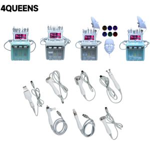 4QUEENS 소형 H2O2 버블 머신, 교체용 액세서리, 초음파 피부 스크러버, 모공 RF 얼굴 프로브, 산소 제트 필링 도구, 리프팅 얼굴 클렌징 프로브 교체용