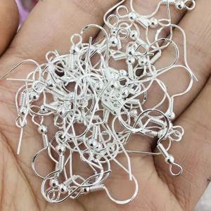 100pcs 925 스털링 실버 귀걸이 후크 저자 극성 실버 쥬얼리 만들기 용품 귀 와이어 물고기 후크 니켈 프리