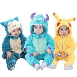 포켓몬 피카추 Snorlax 아기 옷 아기 점프 슈트 잠옷 신생아 바디 슈트 0-3 세 코스프레 의상 후드 Onesie