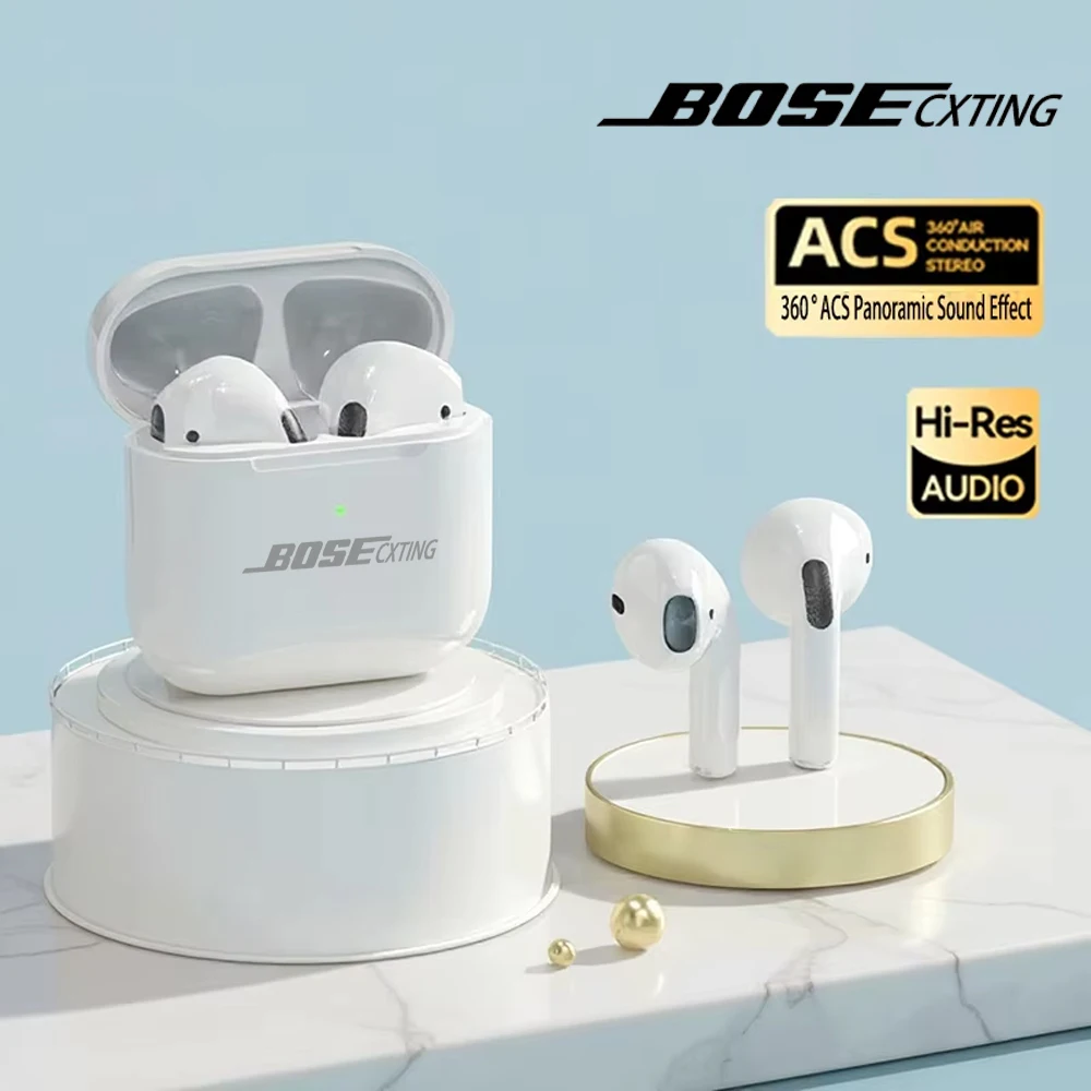 정품 BOSECXTING Pro 완전 무선 블루투스 이어폰, 고음질 사운드, 낮은 지연 시간, 노이즈 캔슬링 기능, 마이크 내장
