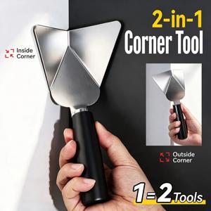 2 in 1 드라이월 코너 마감 도구 스테인리스 스틸 퍼티 나이프 내부 외부 플라스터 벽 스크레이퍼 스무딩 도구
