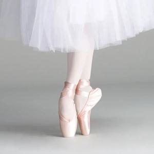 여자 발레리나 발레 Pointe 신발 핑크 레드 여성 새틴 캔버스 발레 신발 춤