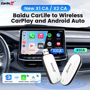 CarlinKit X1CA X2CA 바이두 카라이프 안드로이드 오토 및 카플레이 무선 어댑터 아이폰 안드로이드 폰용 WiFi BLE 자동 연결