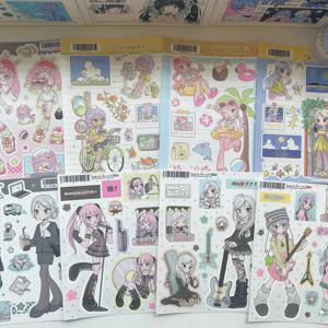 1/9PCS 한국어 여름 소녀 스티커 귀여운 디저트 소녀 만화 캐릭터 스티커 저널 일기 스크랩북 Diy 장식 스티커