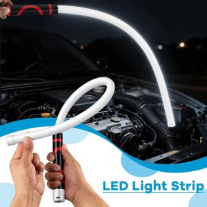 유연한 실리콘 LED 스트립 라이트 고루멘 LED 손전등 스틱 구부릴 수 있는 작업등 휴대용 자동차 수리 도구 USB-C Ch