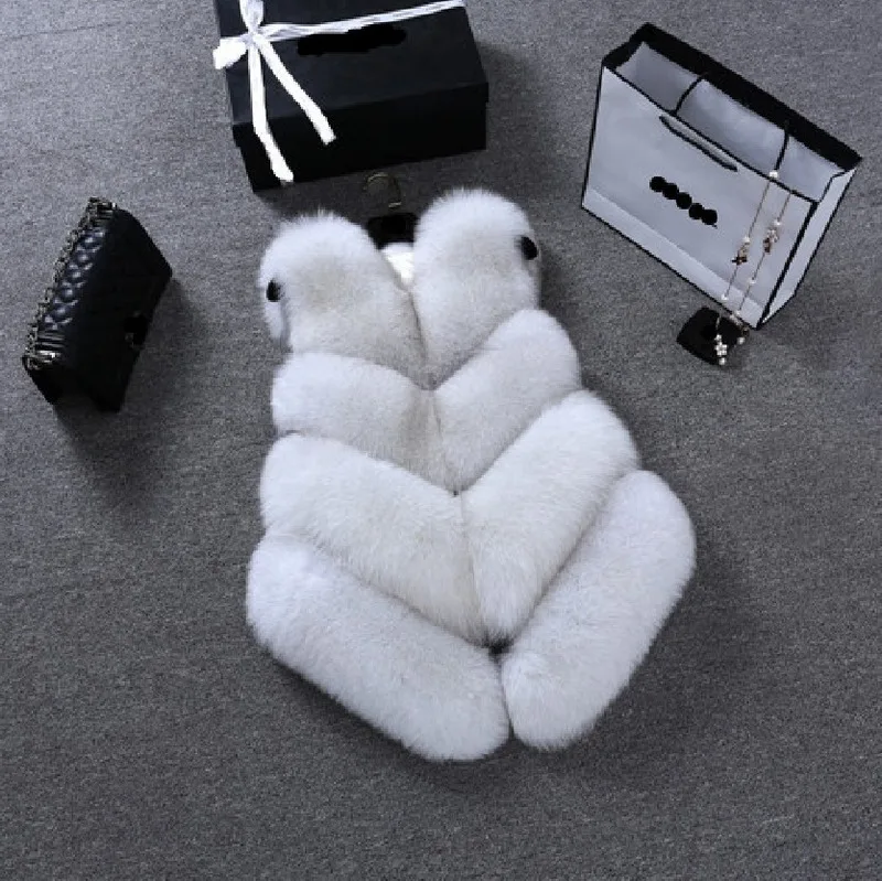 새로운 패션 가짜 슬리버 폭스 모피 조끼 코트 겨울 코트 여성 허리 코트 모피 Gilet 여성 모피 자켓 모피 조끼 여성용