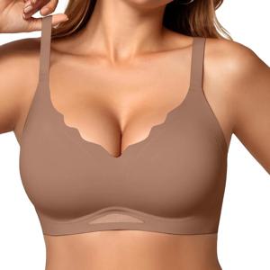 여성용 무선 브라 푸시업 브라렛 노 언더 풀컵 얇은 몰드 편안하고 통기성 좋은 심리스 브라 일상용 컴포트 브라